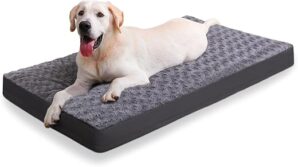 KSIIA Dog Crate Bed Waterproof, Rose Velvet, 35x22 Inch