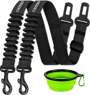 COOYOO Dog Seat Belt 3 Piece Set Adjustable