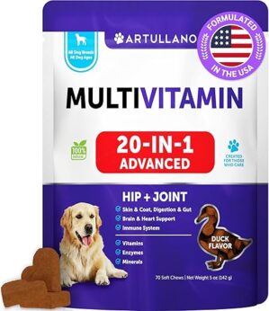 Artullano Dog Vitamins - Chewable Multivitamin Treats for Dogs