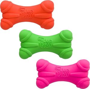 Hartz DuraPlay Bone Squeaky Dog Toy, 3 Pack
