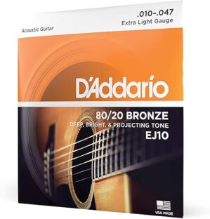 D'Addario EJ10 Bronze Acoustic Guitar Strings, Extra Light