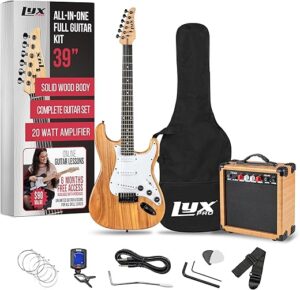 LyxPro Electric Guitar 39" Beginner Starter Kit