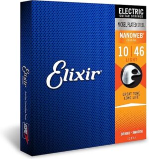 Elixir Electric Guitar Strings, Nickel Plated Steel, NANOWEB Coating, Light 10-46