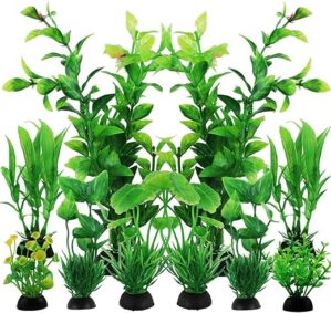 PietyPet Fish Tank Green Plants, 10pcs Decor