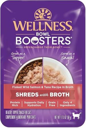 Wellness Flaked Salmon & Tuna Recipe, 1.75oz Pouches (Pack of 12)