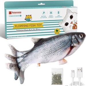 Potaroma Flopping Fish Cat Toy with Catnip 10.5