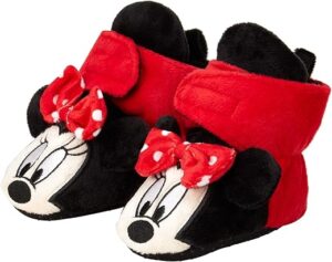 Disney Girls' Minnie Mouse Booties - Soft Fleece