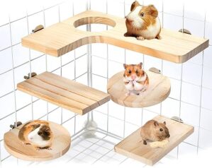 HGPOKLVT Hamster Cage Wooden Platform, 5Pcs Pedal Toys