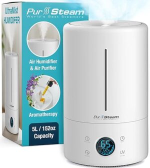 PurSteam World's Best Steamers Humidifiers For Large Room & Bedroom, 5L