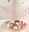 mirolam Large Stuffed Animal Storage Hammock – Pink