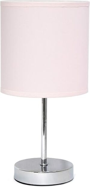 Simple Designs LT2007-BPK Chrome Mini Table Lamp