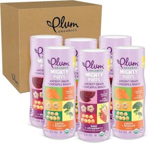 Plum Organics Mighty Puffs Organic Baby Food - 1.85 oz Canister