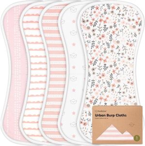 KeaBabies Organic Burp Cloths - 5-Pack Super Absorbent