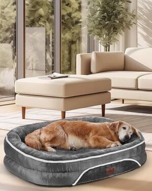 OhGeni Orthopedic Dog Bed with Egg Foam Support (Gray)