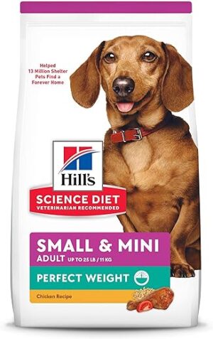 Hill's Science Diet Perfect Weight Small & Mini Breeds Dry Dog Food, Chicken Recipe, 12.5 lb Bag