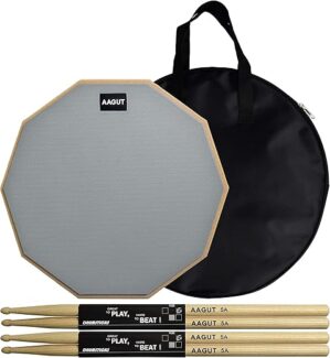 AAGUT Practice Pad Set with Drumsticks, 12 Inch