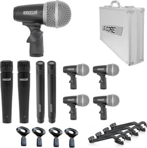 5 CORE Professional Drum Mic Kit 9 Piece