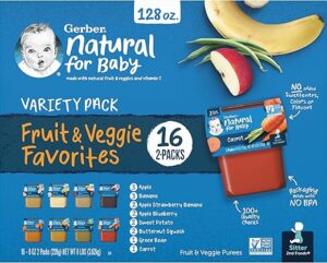 Gerber Purees Veggie & Fruit Variety Pack, 8oz