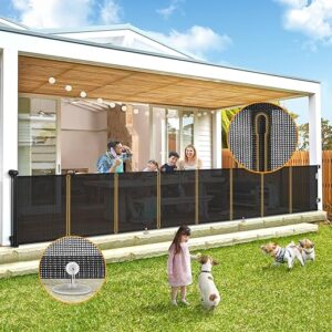 AMAZKRUS Retractable Baby Gate, 33" Tall, 150" Wide