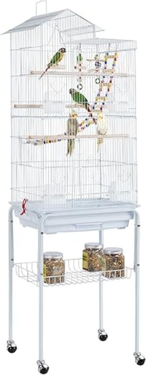 Yaheetech Roof Top Flight Bird Cage, 62.4-Inch