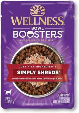 Wellness Simply Shreds Grain Free Dog Food, 2.8-Oz, Pack of 12