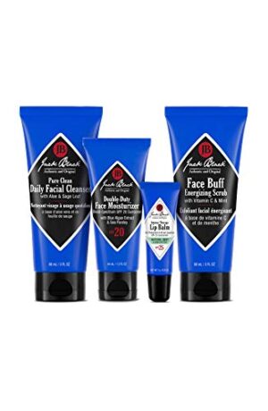 Skin Saviors Set – Pure Clean Daily Cleanser, Double-Duty Moisturizer SPF 20, Intense Therapy Lip Balm SPF 25, & Face Buff