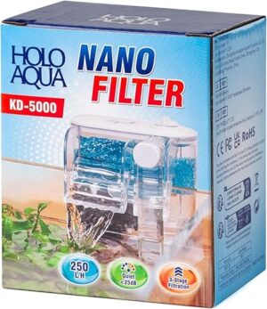 HOLOAQUA Small Aquarium Filter 40GPH Multilayer Filtration
