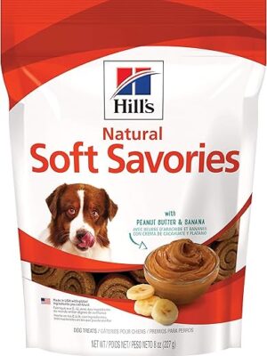 Hill's Science Diet Soft Savories Dog Treats, Peanut Butter & Banana, 8 oz Bag