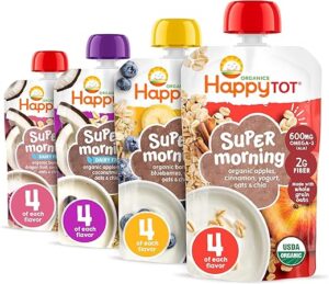 HAPPYTOT Super Morning Variety Pack, 4oz Pouch (Pack of 16)