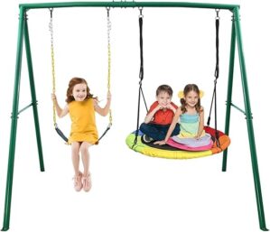 Trekassy Swing Set With Saucer And Belt Swings