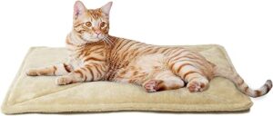 Furhaven ThermaNAP Self-Warming Quilted Faux Fur Bed Mat - Cream, Small