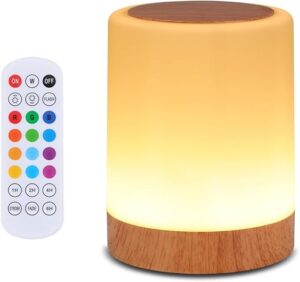OORUN Touch Bedside Lamp, 13 RGB Colors, USB Rechargeable