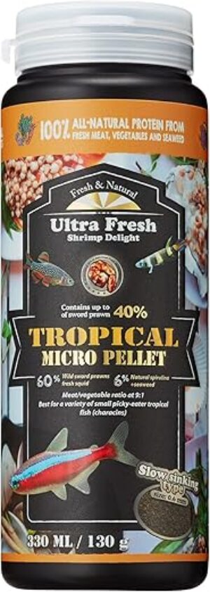 Ultra Fresh Ultra Fresh Tetra Fish Food, Wild Sword Prawns, Tropical Micro Pellet