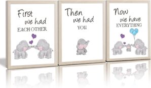 KAIRNE Watercolor Elephant Family Framed Canvas Art