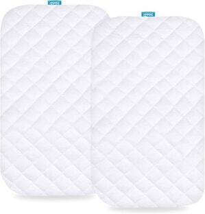 Biloban Waterproof Bassinet Mattress Pad Cover, 2 Pack