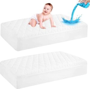 GRT Waterproof Crib Mattress Protector, 2 Pack