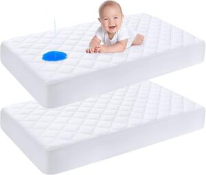 Yoofoss Waterproof Crib Mattress Protector 2 Pack