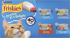 Friskies Wet Cat Food Variety Pack - Oceans of Delight 5.5 oz. Cans (Pack of 40)