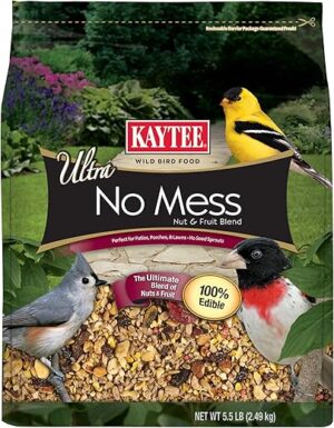 Kaytee Wild Bird Ultra No Mess Nut & Fruit Food Seed Blend, 5.5 Pound