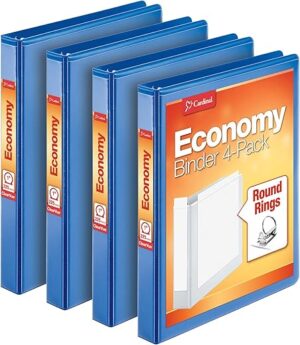 Cardinal 1 Inch Binder, Blue, 4 Pack (79511)