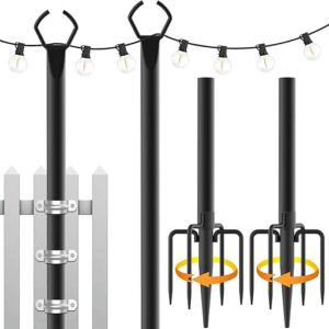 Mutovlin 10 Ft String Light Poles, Outdoor