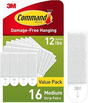 3M Medium Picture Hanging Strips, 16 Pairs