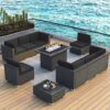 LayinSun 10 Piece Patio Furniture Set With Fire Pit