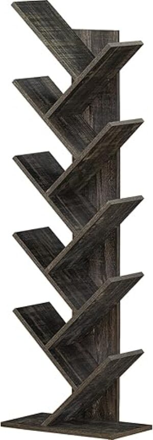 SHEEPAM 10 Tier Tree Book Shelf, Floor Standing