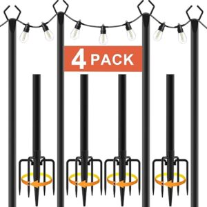 AILBTON 10Ft String Light Poles Outdoor Set