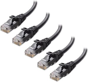 Cable Matters 10Gbps 5-Pack Snagless Cat 6 Ethernet Cable