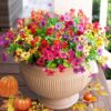 HyeFlora 12 Bundles Fake Silk Daisy Eucalyptus