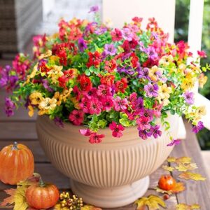 HyeFlora 12 Bundles Fake Silk Daisy Eucalyptus