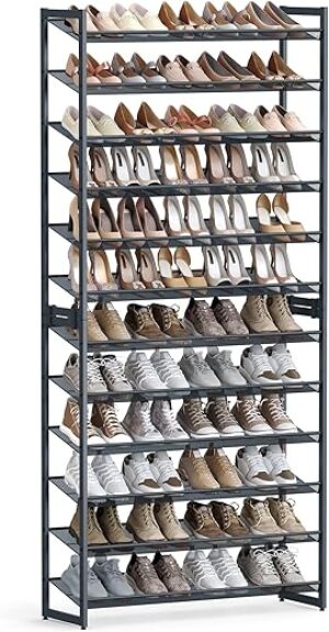 SONGMICS 12-Tier Stackable Shoe Organizer, Metal