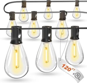 luckystyle 120FT LED Outdoor String Lights